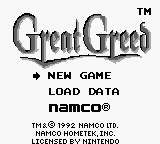 Great Greed EasyType Title Screen